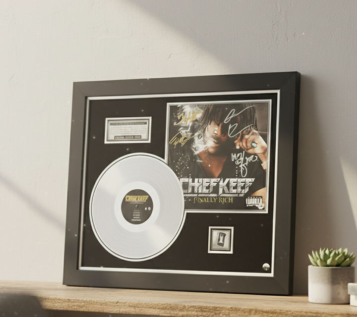 Chief Keef "Finally Rich" Platinum LP Limited Signature Edition Custom Frame